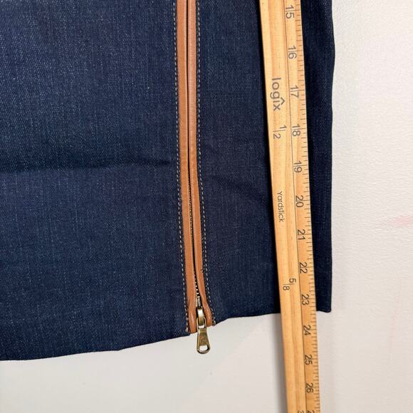 Lauren Ralph Lauren Navy Skirt with Gold Zipper - Picture 7 of 9